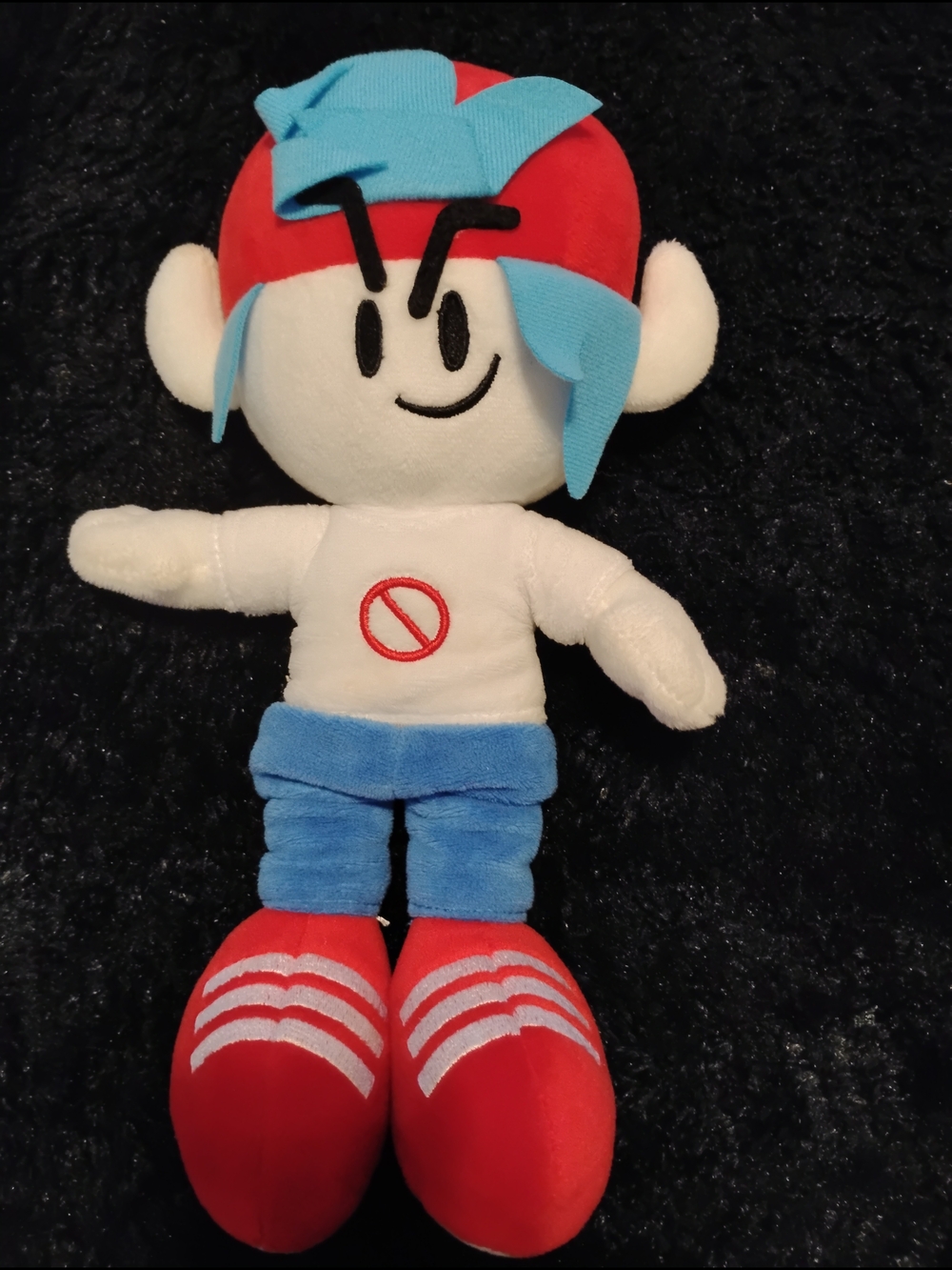 Blue & Red Plush Character Toy - Soft Kids Stuffed Doll